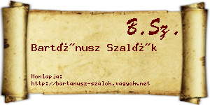 Bartánusz Szalók névjegykártya